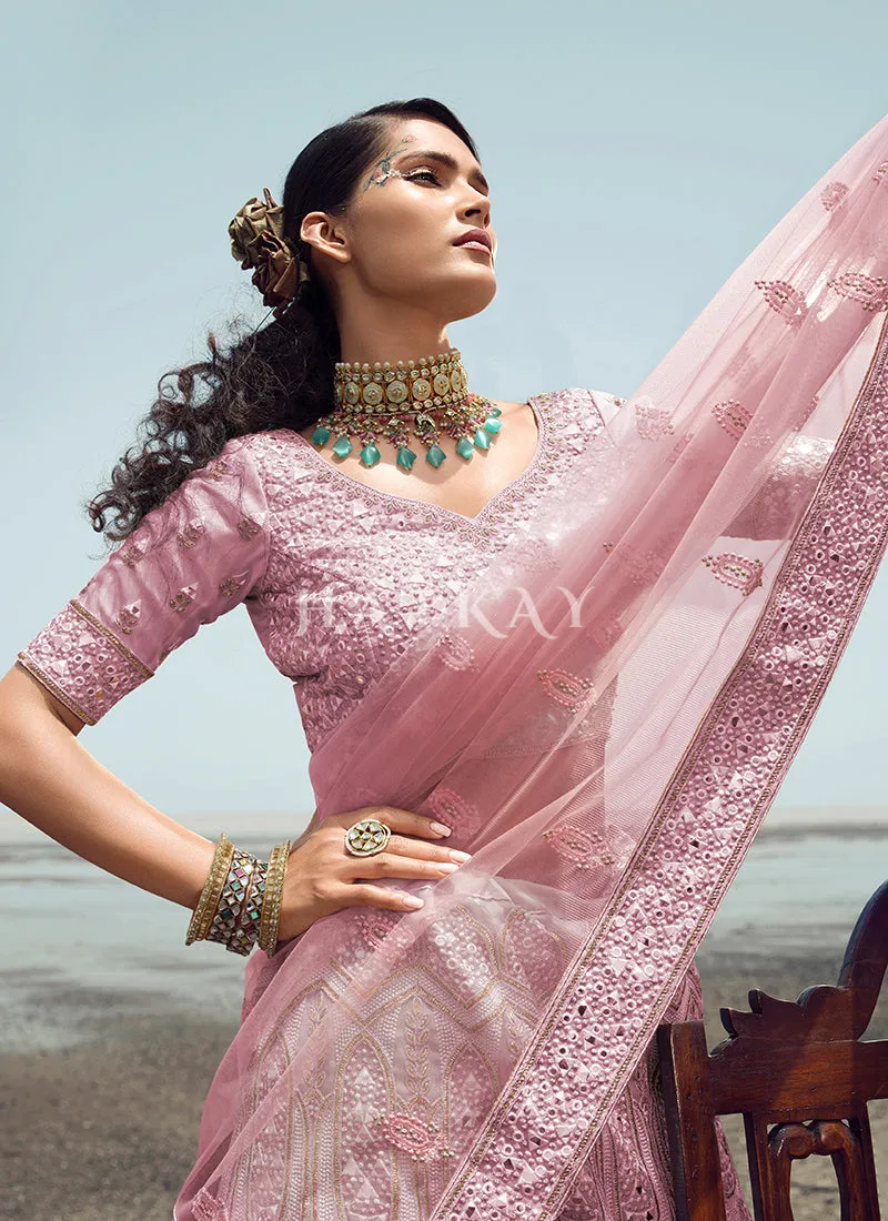 Lavender Zarkan Embroidered Designer Lehenga Choli