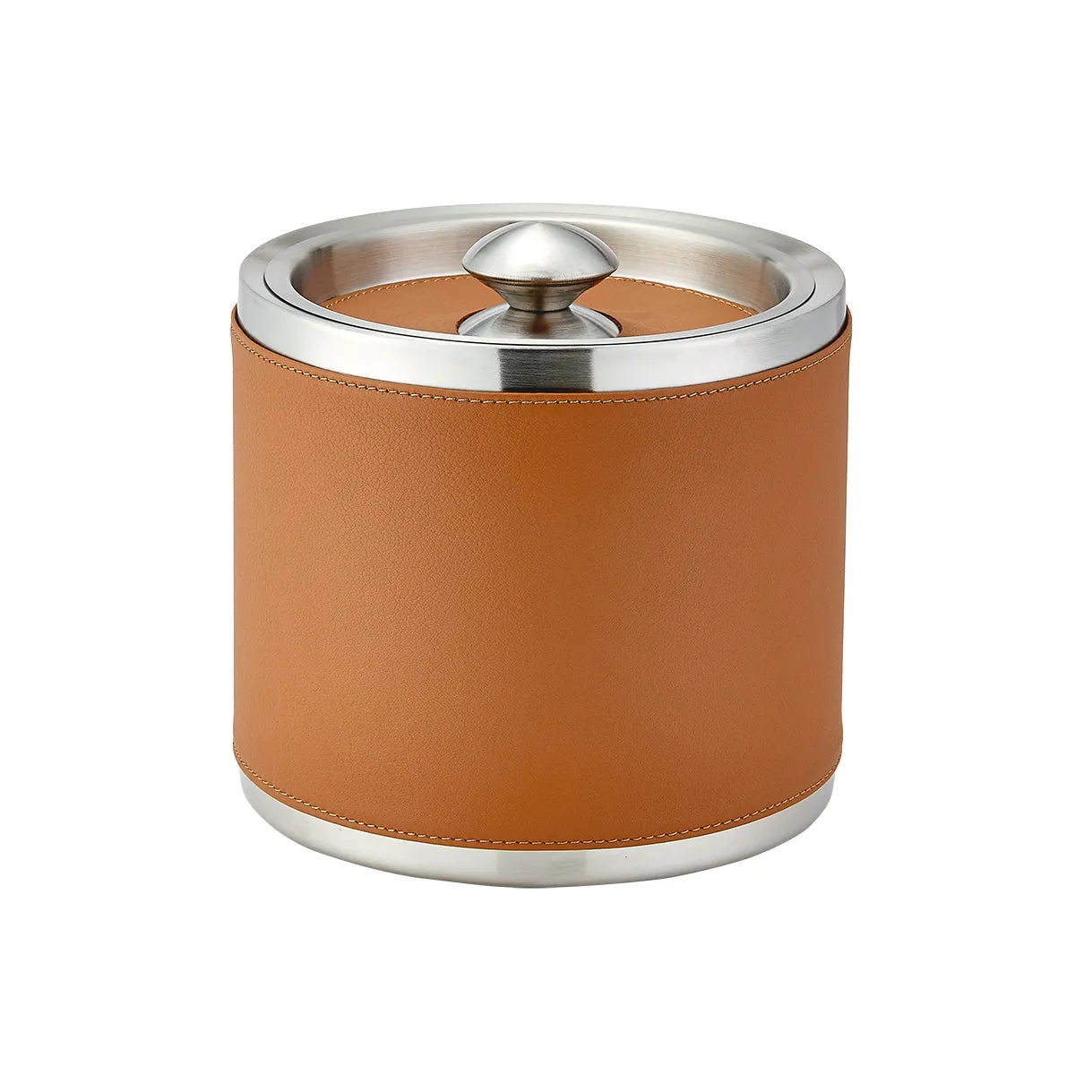 Leather Ice Bucket with Tongs