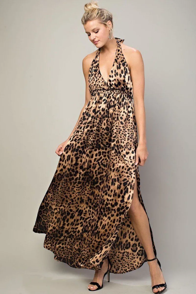 Leopard Halter Dress