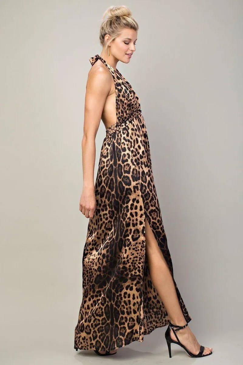 Leopard Halter Dress