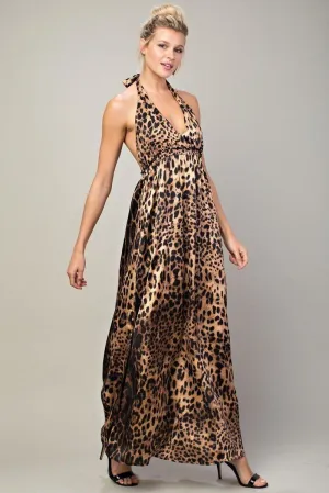 Leopard Halter Dress