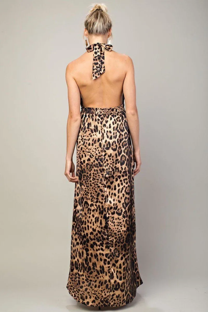 Leopard Halter Dress