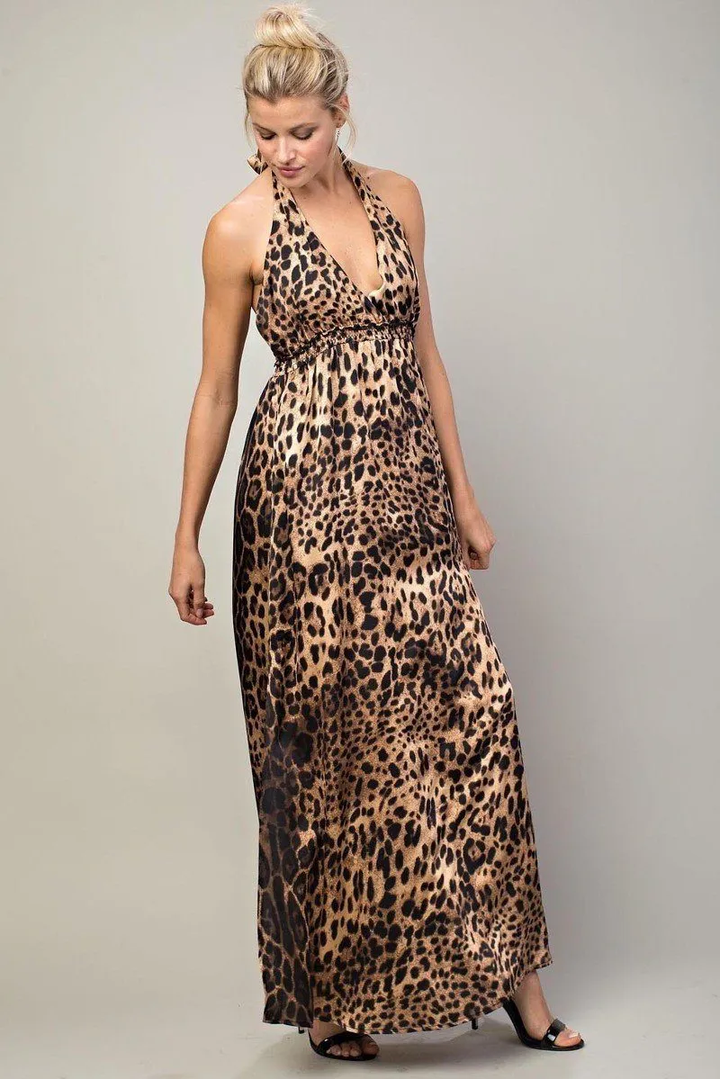 Leopard Halter Dress