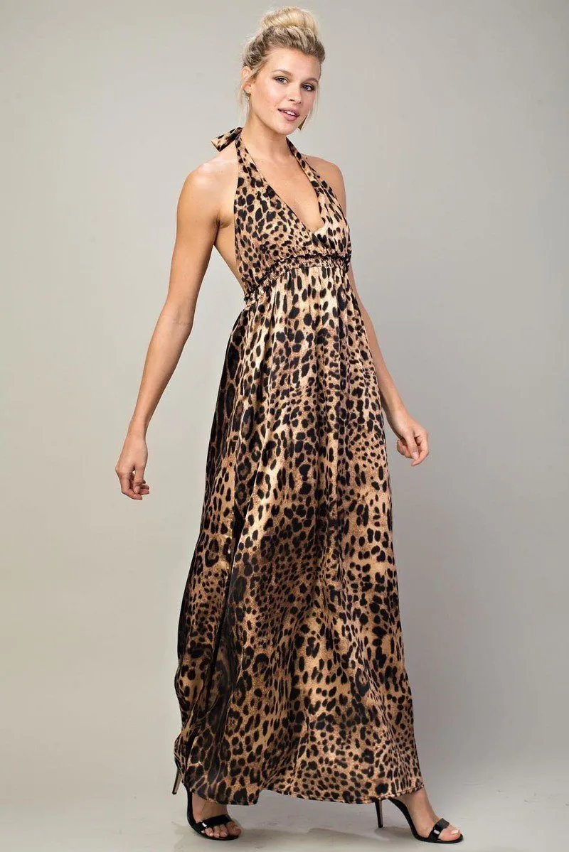 Leopard Halter Dress