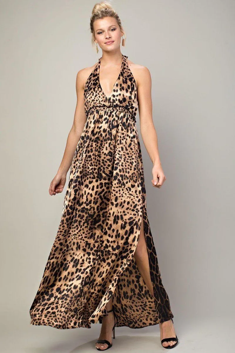 Leopard Halter Dress