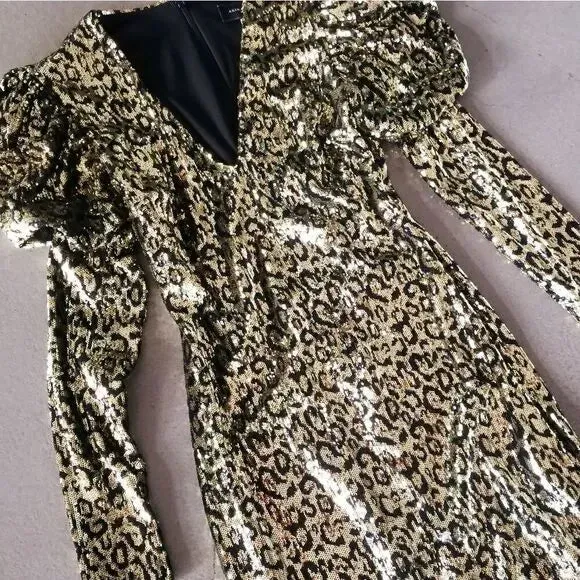 Leopard Sequin Mini Dress