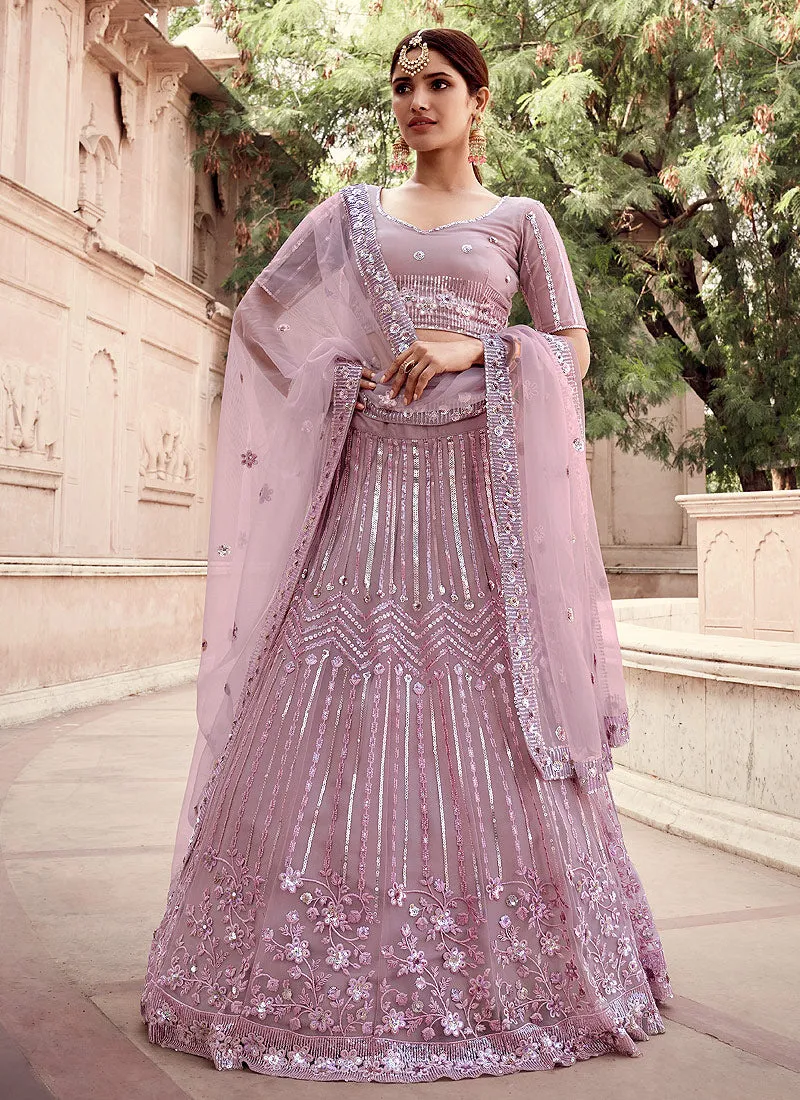 Lilac Purple Sequence Lehenga Choli