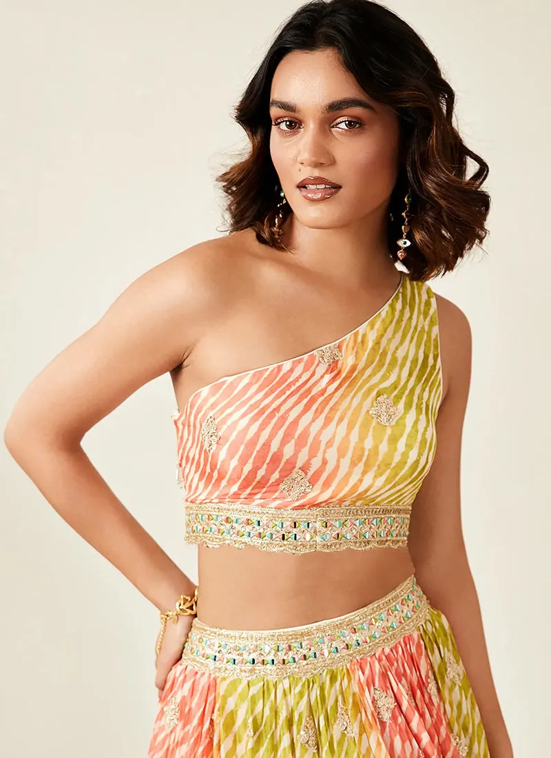 Lime Green Multicoloured Embroidery Wedding Lehenga Choli