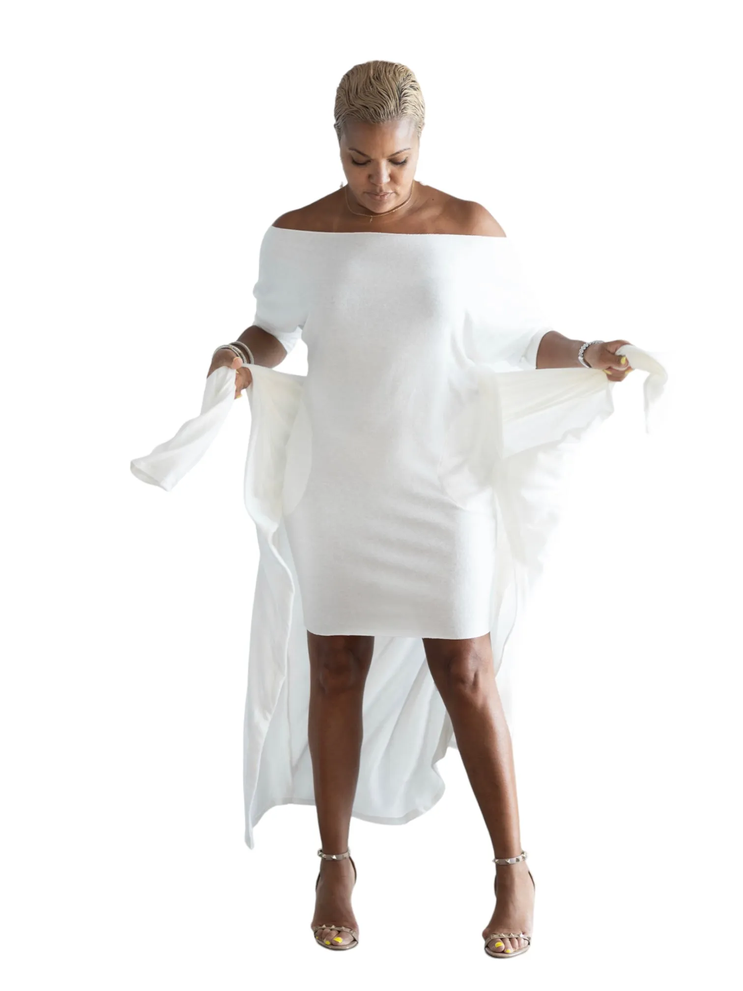 Lisa -Zen Dress w/pockets - White - TN-51