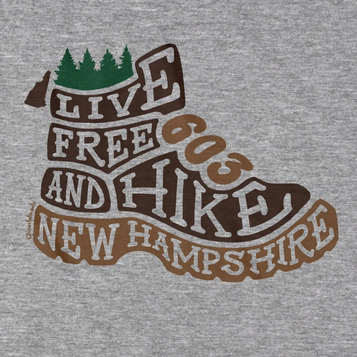 Live Free New Hampshire Hiking Boot Hoodie