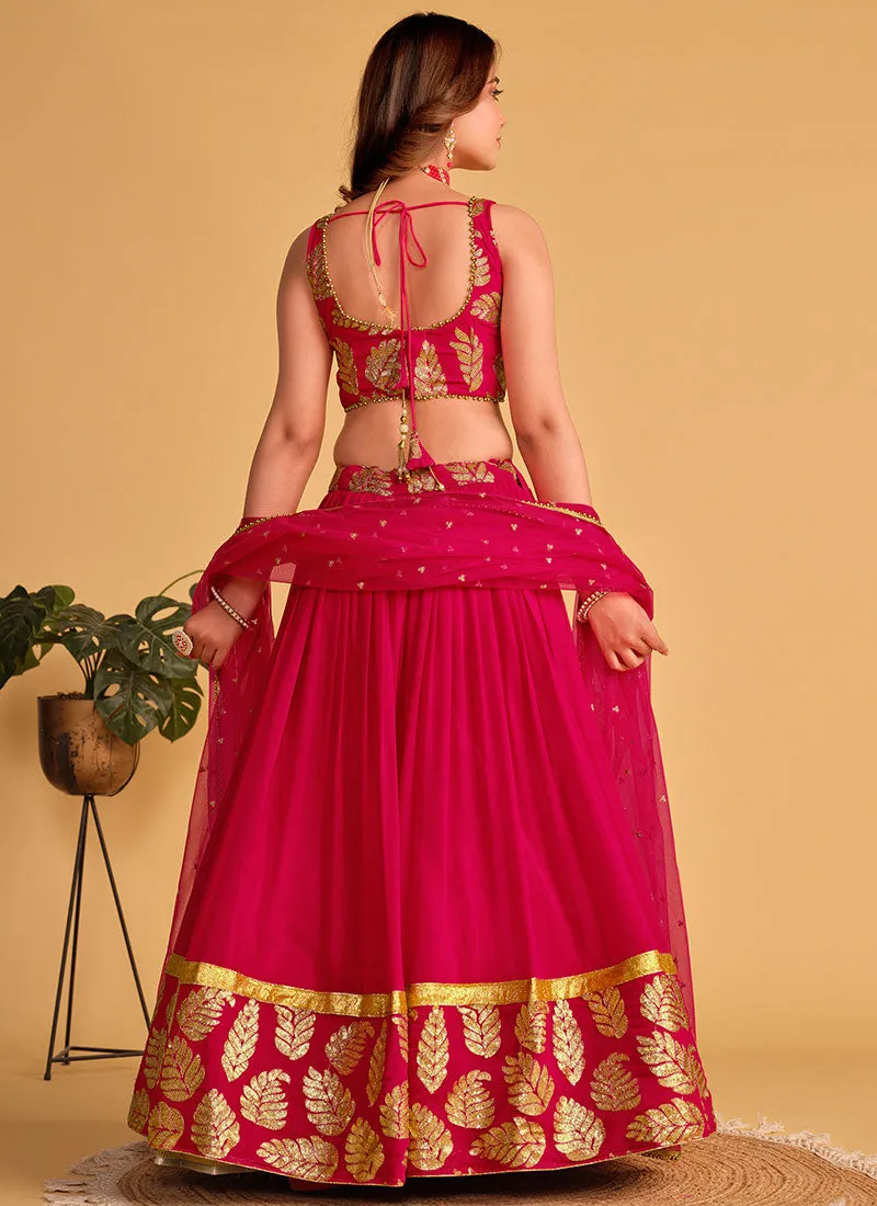 Magenta Sequence Embroidery Wedding Lehenga Choli
