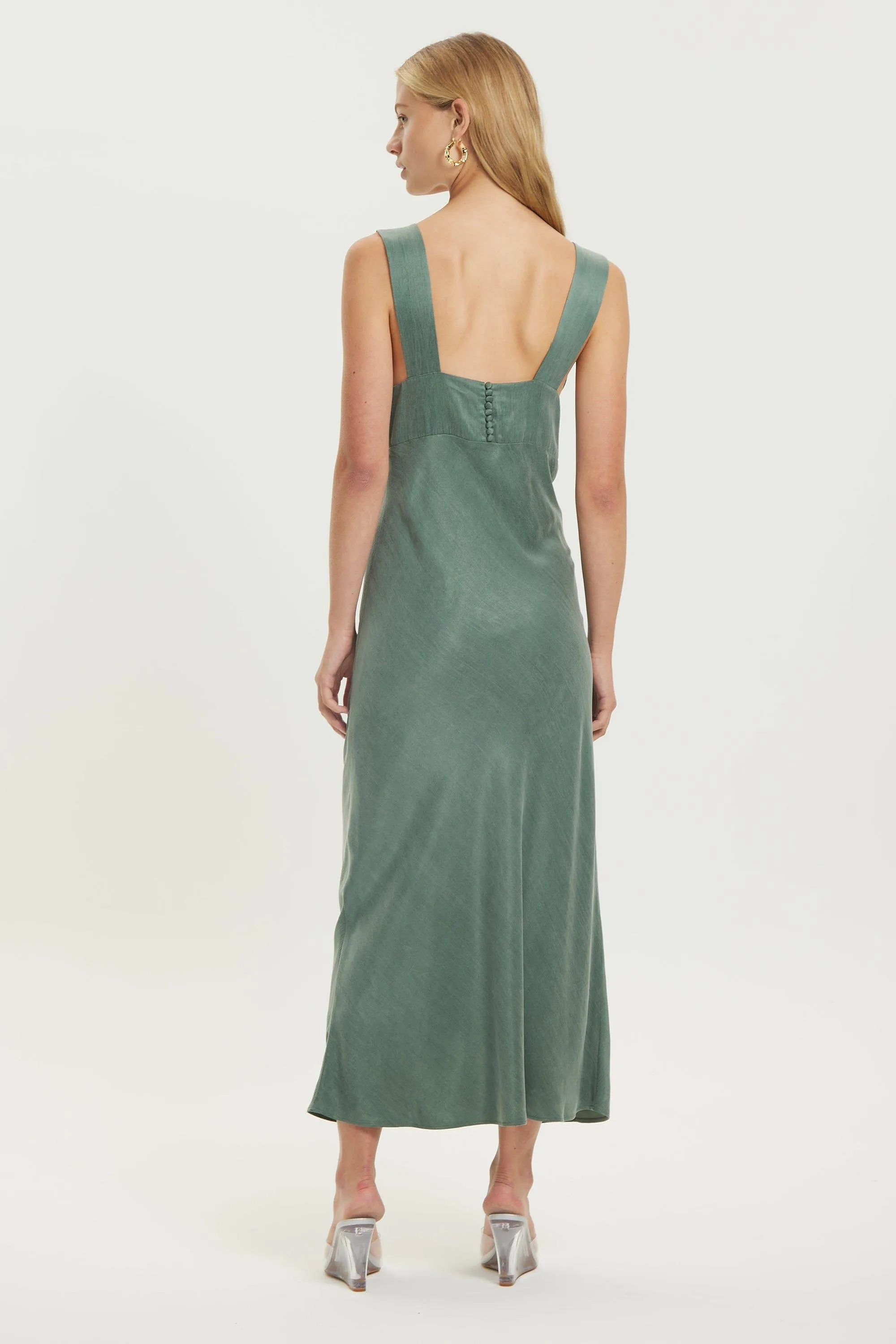 MAGNETIC CAMISOLE BIAS SLIP DRESS | TEAL