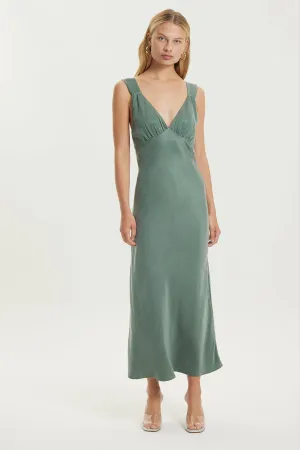 MAGNETIC CAMISOLE BIAS SLIP DRESS | TEAL