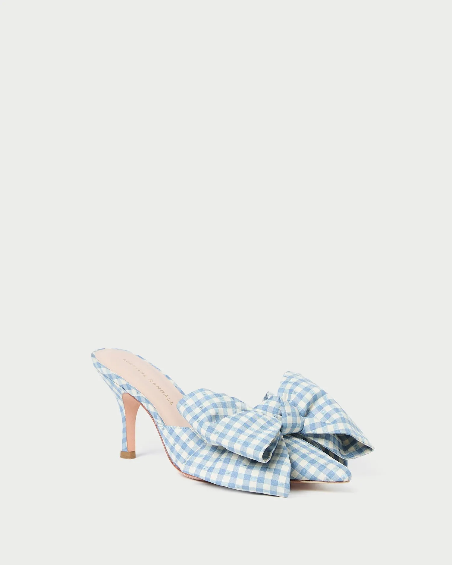 Margot Blue Gingham Bow Mule