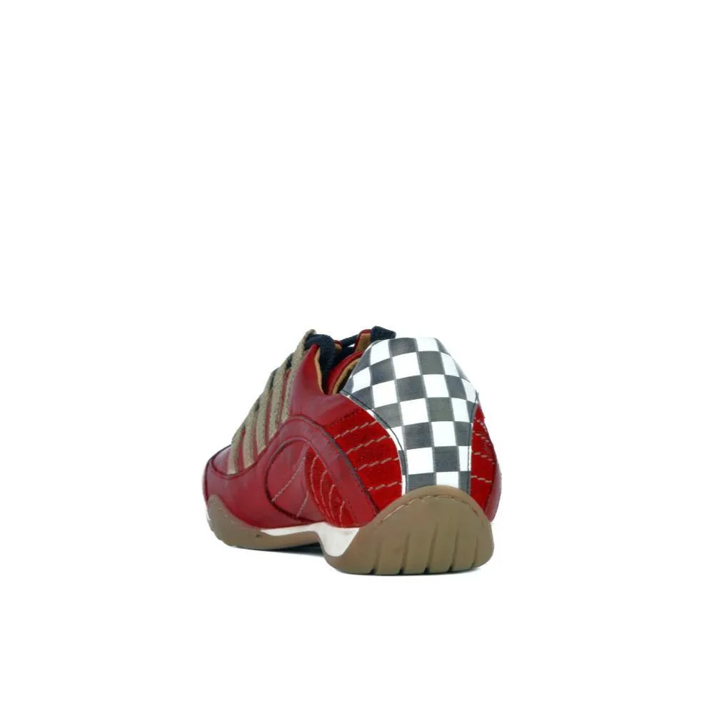 Men's Racing Sneaker in Corsa Rosso (Red and Sand)