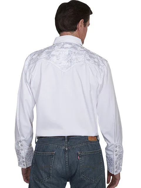 Men's Vintage Western Shirt Collection: Scully Gunfighter White