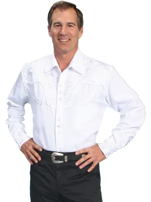 Men's Vintage Western Shirt Collection: Scully Gunfighter White