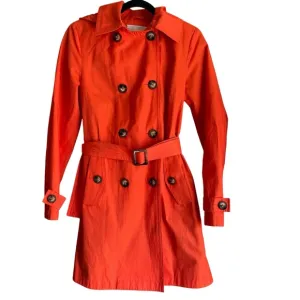 Michael Kors Orange Double Breasted Peacoat Trench Coat‎ Size Small