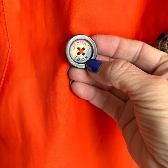 Michael Kors Orange Double Breasted Peacoat Trench Coat‎ Size Small