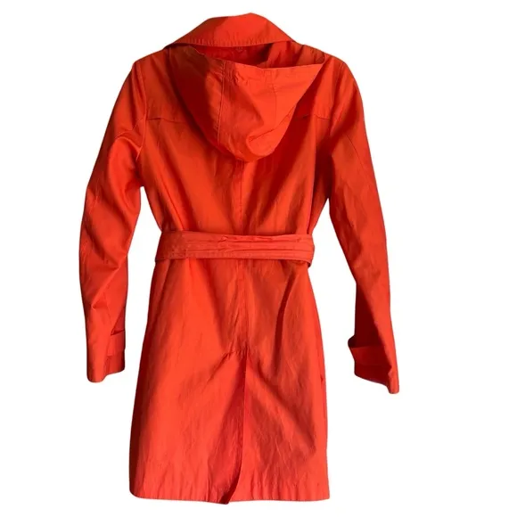 Michael Kors Orange Double Breasted Peacoat Trench Coat‎ Size Small