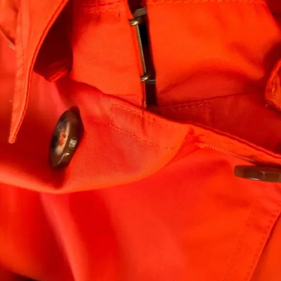 Michael Kors Orange Double Breasted Peacoat Trench Coat‎ Size Small