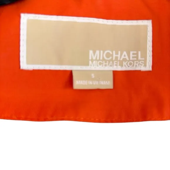 Michael Kors Orange Double Breasted Peacoat Trench Coat‎ Size Small
