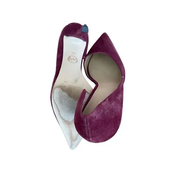Michael Kors Womens Purple Suede Solid Pointed Toe Stiletto Heel D'Orsay Size 8