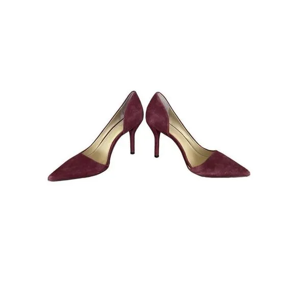Michael Kors Womens Purple Suede Solid Pointed Toe Stiletto Heel D'Orsay Size 8