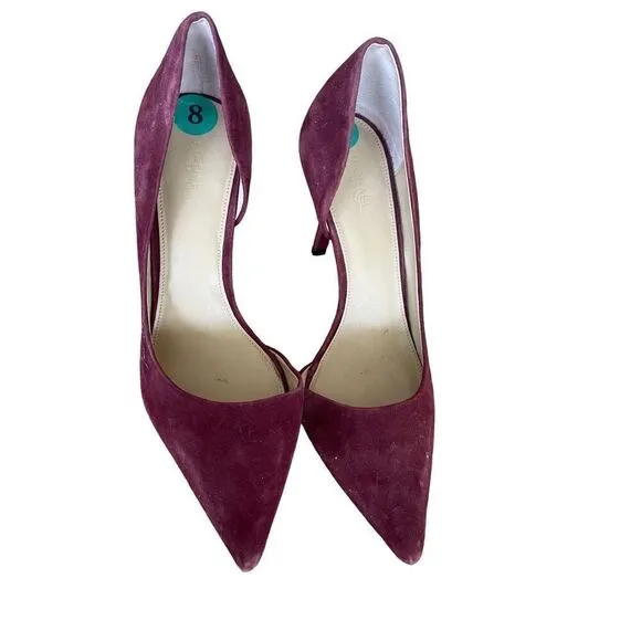 Michael Kors Womens Purple Suede Solid Pointed Toe Stiletto Heel D'Orsay Size 8