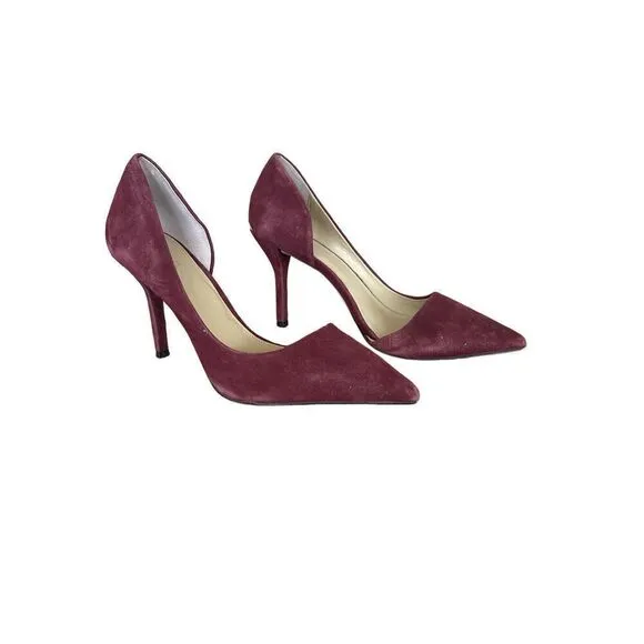 Michael Kors Womens Purple Suede Solid Pointed Toe Stiletto Heel D'Orsay Size 8