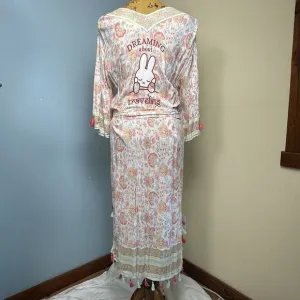 Miffy Pajama Dress Sz‎ M Nightgown  Bunny Lounge Comfort Boho Travel Cottagecore