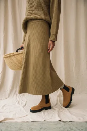 Mio Knit Skirt in Sand | Beaumont Organic