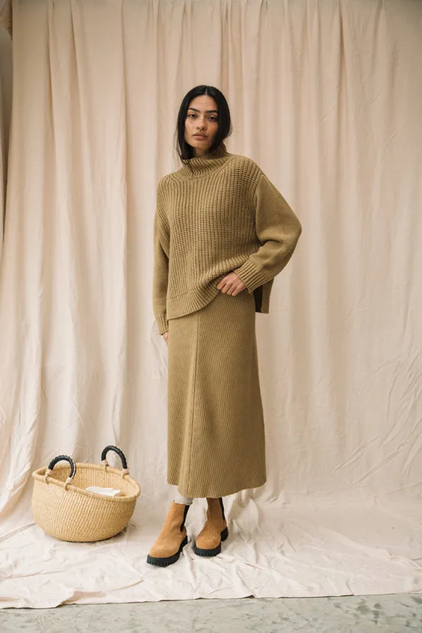 Mio Knit Skirt in Sand | Beaumont Organic
