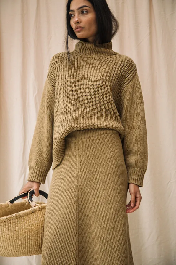 Mio Knit Skirt in Sand | Beaumont Organic