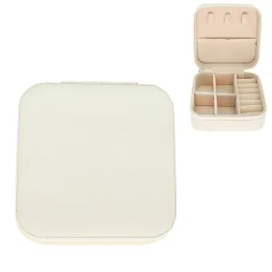 Monochromatic Pu Leather Jewelry Box : Ivory