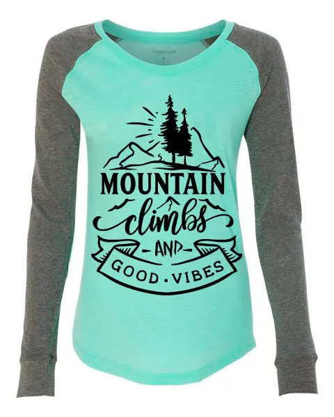 Mountain climbs and good vibes patch shirt