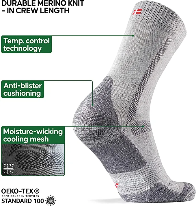 New Danish Endurance 3 Pack Merino Wool Hiking & Walking Socks, Trekking, Outdoor, Padding, Anti-friction! Fits women shoe 5-7 and men/children 3.5-6! Retails $45 