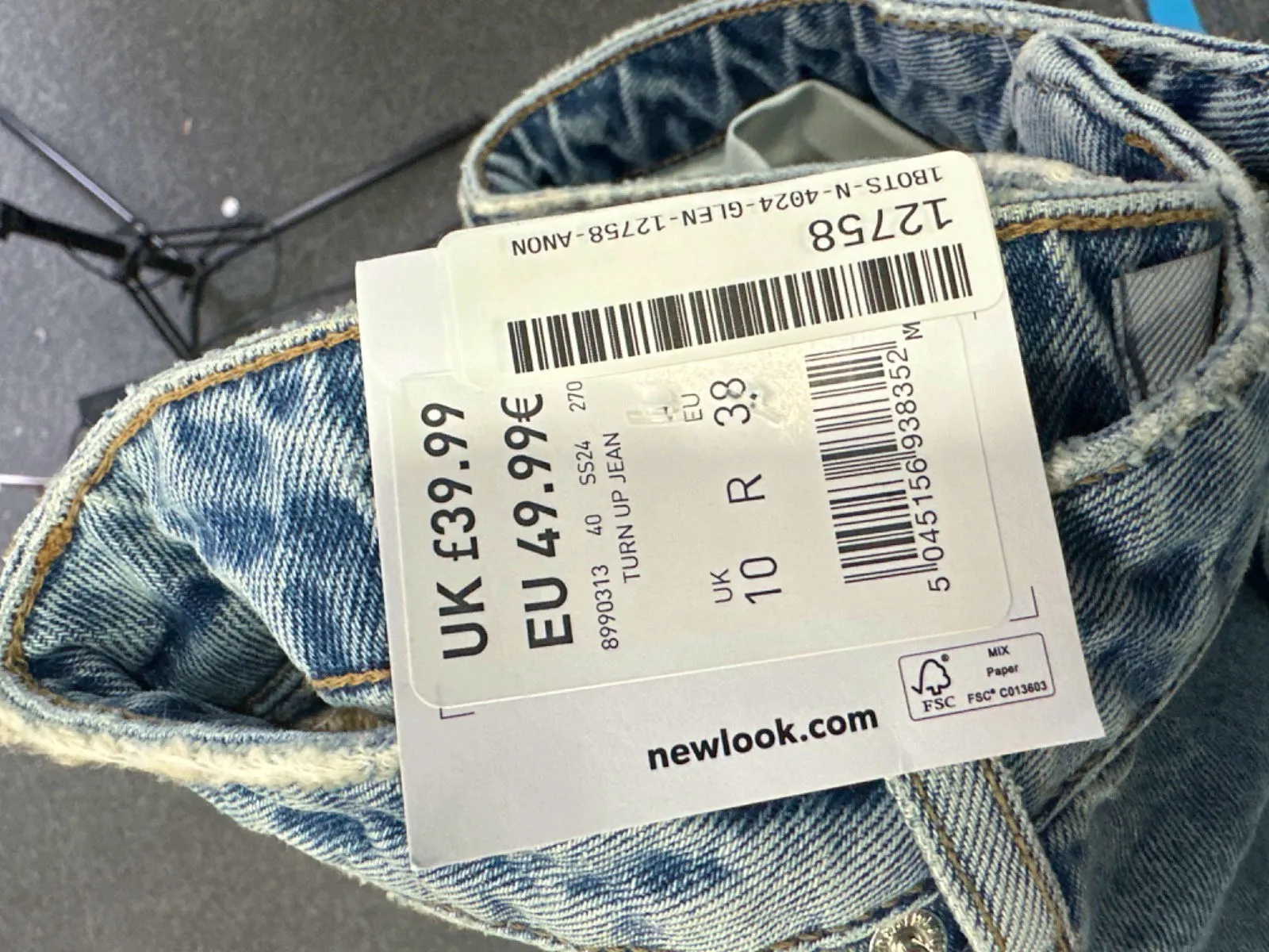 New Look Light Blue Adalae Wide Leg Denim Jeans UK 10