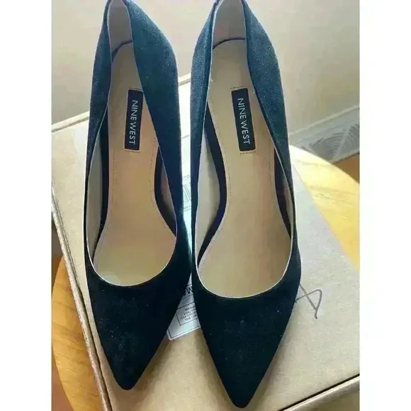 New! Nine West Women's Black Suede Trendz Pump Size 9