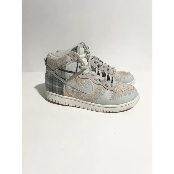 Nike Big Kid's Dunk High GS Tartan DV1724-100 Plaid White/Light Green Size 5.5 Y