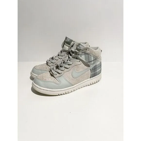 Nike Big Kid's Dunk High GS Tartan DV1724-100 Plaid White/Light Green Size 5.5 Y