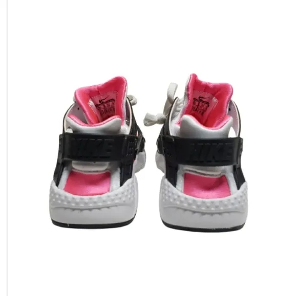 Nike Girl Huarache Run (PS) White Pink Black Running Shoes 704951 104 Size 12.5C