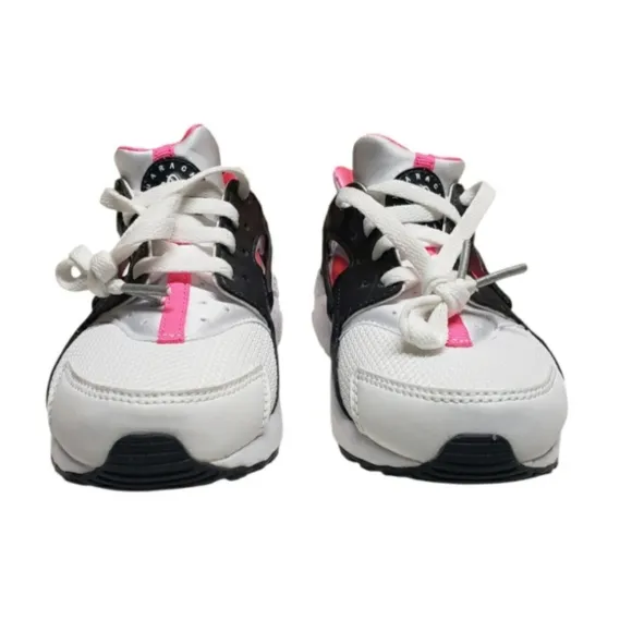 Nike Girl Huarache Run (PS) White Pink Black Running Shoes 704951 104 Size 12.5C