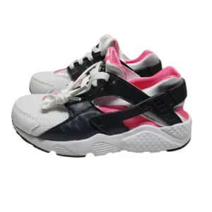 Nike Girl Huarache Run (PS) White Pink Black Running Shoes 704951 104 Size 12.5C