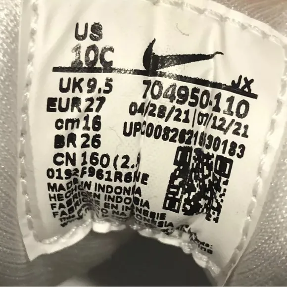 Nike Huarache‎ Run (TD) White 704950 110 Toddler Size 10C New