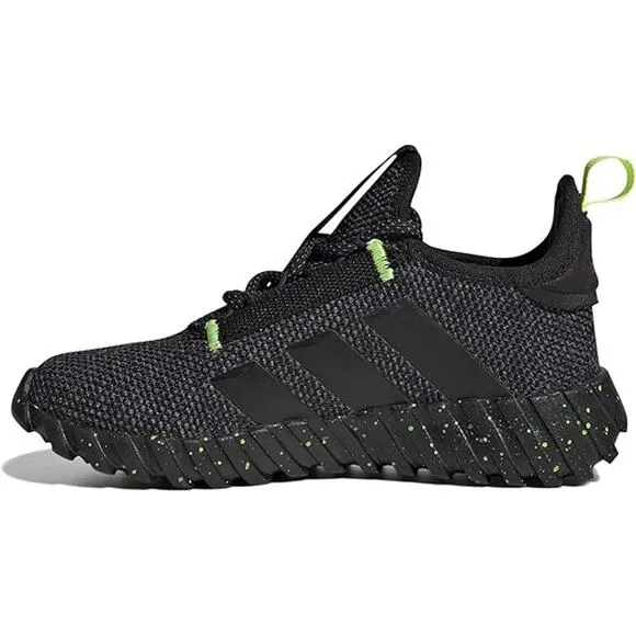NWT adidas Unisex Big Kid Kaptir Sneaker, Black/Iron Metallic/Lucid Lemon-Size 6