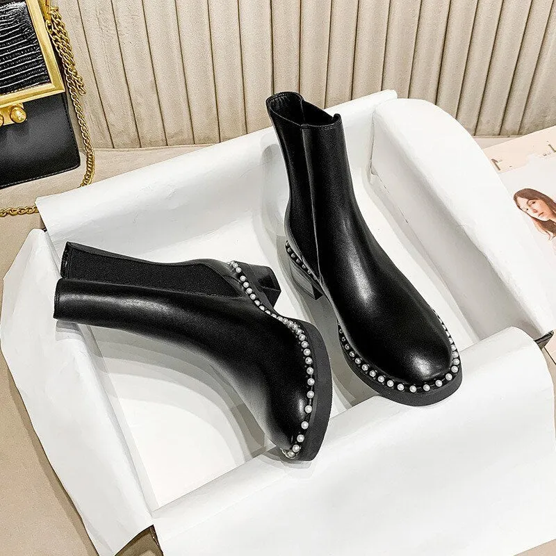 Office Lady Vintage Casual  Elegant Concise Outdoor Boots