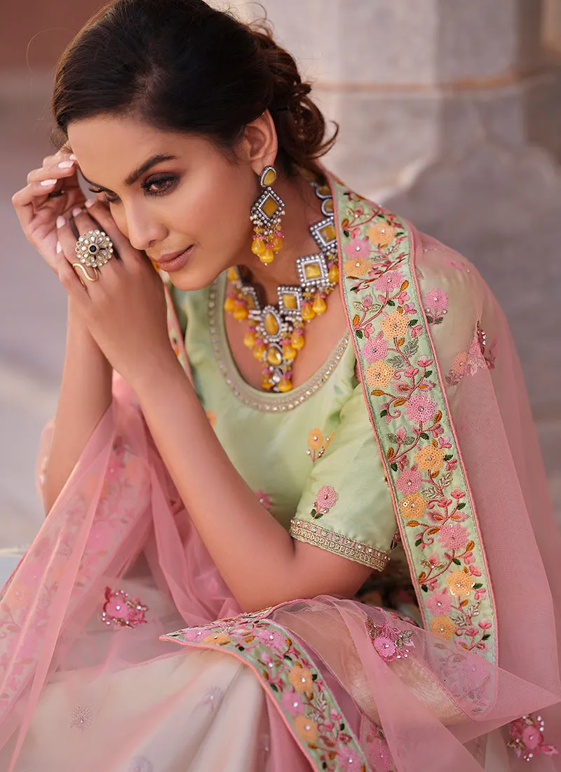 Pale Green Traditional Embroidered Lehenga Choli