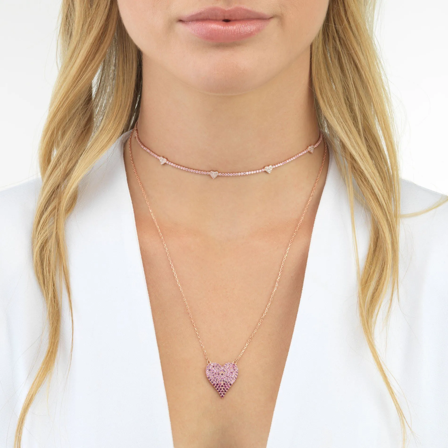 Pastel Heart Tennis Choker