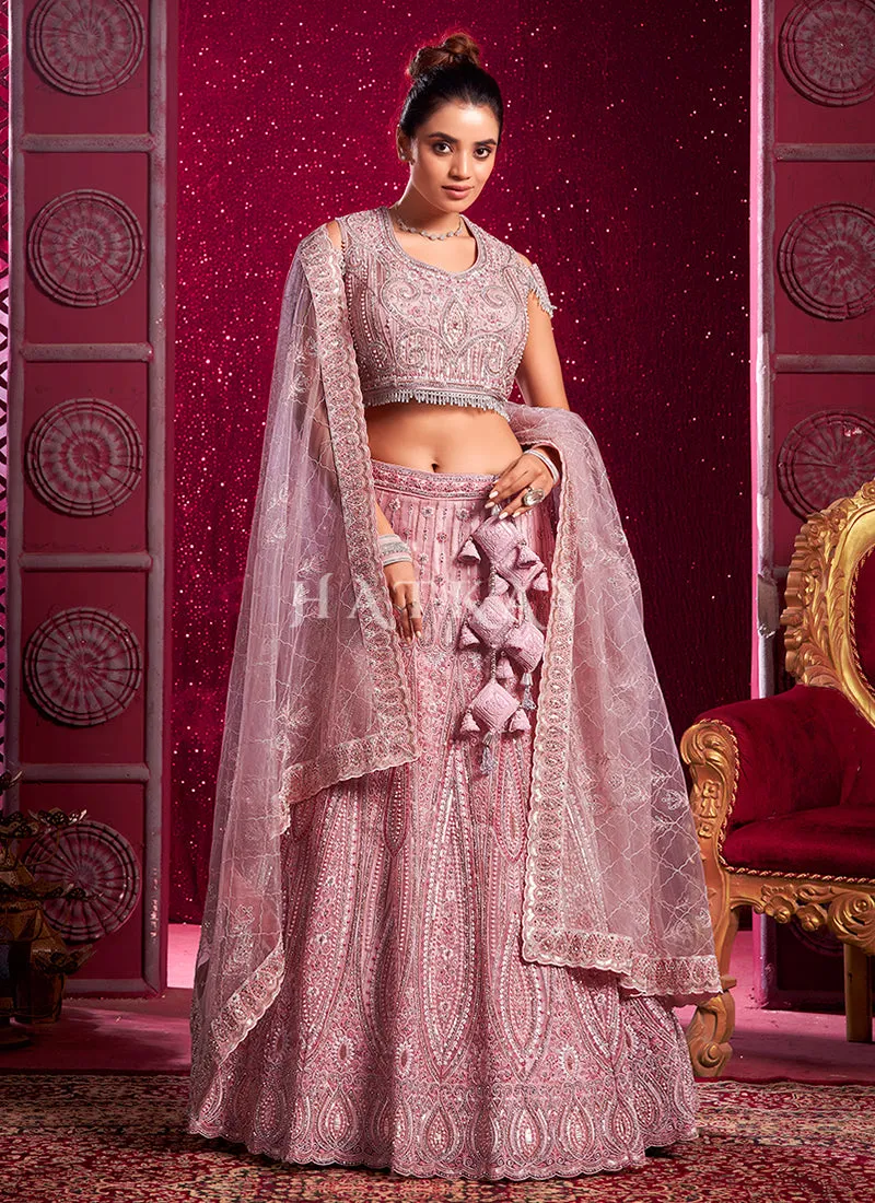 Peach Embroidered Designer Lehenga Choli
